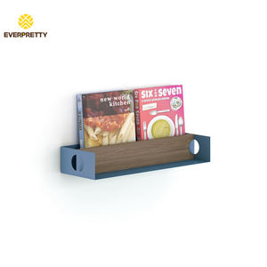 Étagère murale moderne en métal gain de place avec crochets pour entrée, chambre et salon – Mobilier d'hôtel-appartement - Product Image 3