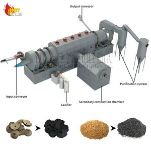Línea de Producción de Máquinas para Fabricar Carbón Vegetal de Biomasa sin Humo, Horno de Carbonización con Motor, Capacidad de 300-3000 kg, Precio de Fábrica - Product Image 1