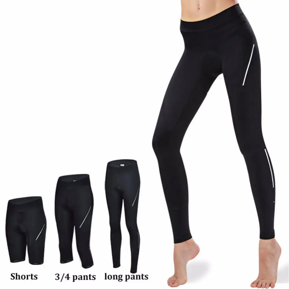 Wholesale Compression MTB Bicycle Pants Fit Lady Cycling Tights Reflective Women's Cycling Pants padded pants