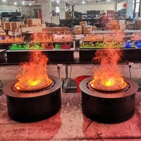 Vente chaude Décoratif Led Lumière Eau Vapeur Feu Place App Télécommande Insert 3D Atomisé Vapeur D'eau Cheminée