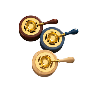 Ensemble de sceaux de <span class=keywords><strong>cire</strong></span> <span class=keywords><strong>rouge</strong></span> antique en bois massif couleur macaron, accessoires cuillère, outils, fourneau de fusion de <span class=keywords><strong>cire</strong></span> - Product Image 3