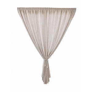 Tenda XinLan con Chiusura a Strappo, Senza Foratura, in Finto Lino Semitrasparente, per Porta Finestra alla Francese, Colore <span class=keywords><strong>Beige</strong></span> - Product Image 1