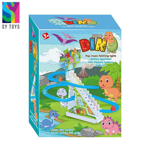 SY con pilas dinosaurio carreras carril coche ranura juguetes <span class=keywords><strong>Dino</strong></span> escalera escalada pista deslizante juguete - Product Image 5