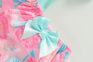 Aoyatex di Alta Qualità Del Bambino Del Cotone Delle Ragazze Del Manicotto Del Bicchierino Tute e Pagliaccetti con Pantaloni e la Fascia Set - Product Image 4