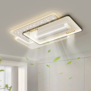 Quạt trần đèn LED hiện đại, điều khiển từ xa, cánh quạt kín, tối giản, điều khiển thông minh, êm ái, có thể thu vào, đèn LED có thể điều chỉnh độ sáng - Product Image 5