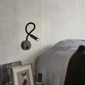 Modern LED Reading <b>Wall</b>-Mounted Lamp with Flexible Tube for Hotel Bedroom <b>Bedside</b> - Product Image 1