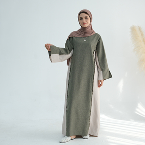 Abaya Modesta in Lino Loriya, Abito Musulmano da <span class=keywords><strong>Donna</strong></span>, Abbigliamento Islamico all'Ingrosso, Abiti Modesti da <span class=keywords><strong>Donna</strong></span> <span class=keywords><strong>con</strong></span> <span class=keywords><strong>Spacco</strong></span>, Nuova Abaya 2025 - Product Image 6