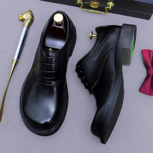 Luxurious other Oxford <b>shoes</b>, brown formal lace-up square toe breathable men's wear - Product Image 2