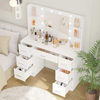Meilleures ventes : Ensemble de meubles de chambre modernes, coiffeuse en bois avec tiroirs et miroir, commode multifonctionnelle pour chambre à coucher