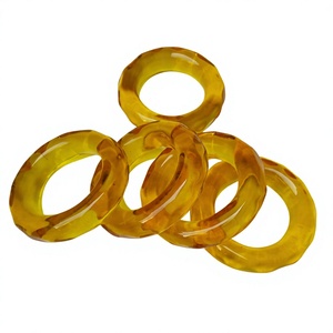 Anillos de Servilleta Modernos de Resina Pulida para Fiestas, Hogar, Hotel, Restaurante - Decoración de Mesa Ecológica con Diseño de Diamante Tallado - Product Image 2