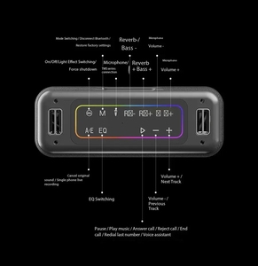 Altoparlante <span class=keywords><strong>Karaoke</strong></span> S530 150W DSP BT con 2 Microfoni Wireless Ricaricabili, TWS, TF, <span class=keywords><strong>USB</strong></span>, Porta da 6,5mm, EQ, Bassi Potenti, Registrazione, Boombox per Feste - Product Image 5