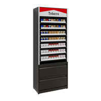 Vitrine métallique avec éclairage LED à réponse rapide, personnalisable, pour tabac et produits fumeurs, présentoir de sol pour usine