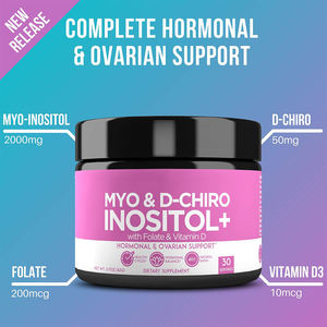 Private Label 40:1 Myo-inositolo e D-Chiro <span class=keywords><strong>Inositol</strong></span> <span class=keywords><strong>Powder</strong></span> Plus Folate e vitamina D per l'equilibrio dell'ormone femminile - Product Image 3