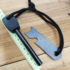 Magnesium Alloy <b>Fire</b> <b>Starter</b> Rod With Scraper Outdoor Survival Tool Set Black 80B - Product Image 1