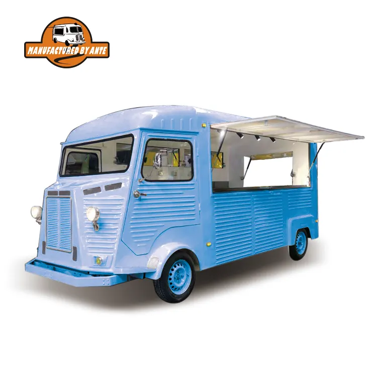 Ante Vintage Elektrische Food Truck Citroen Food Busje Food Trailer Te Koop Staal Tarwemeel Mobiel Restaurant Mobiele Fruitkar