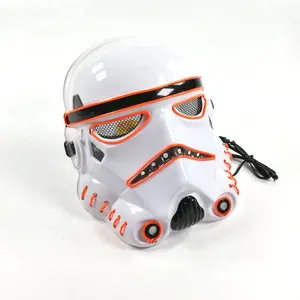 Maschera per film in Costume di Halloween maschera per casco da Death Trooper decorazione per feste con maschera lampeggiante a LED