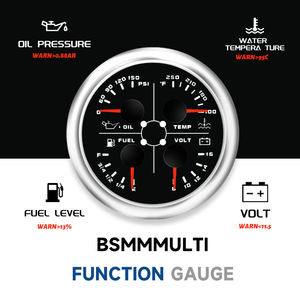 Wenle Nouveau Jauge Multifonction 85mm 12/24V pour Pression d'Huile, Température de l'Eau et Niveau de Carburant avec Avertissement pour Bateau et Voiture Usage Maritime - Product Image 3