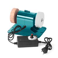 Mini-meuleuse électrique à vitesse variable avec moteur DC, machine de polissage et d'affûtage à double roue pour atelier