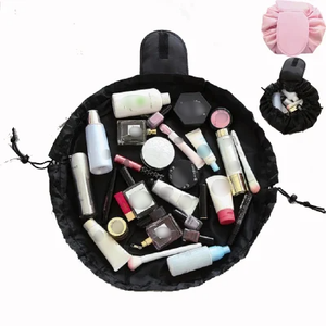 Trousse de Toilette Cosmétique Personnalisée, Organisateur de Voyage Portable Tendance, Sac de Maquillage Noir à Cordon de Serrage de 20 Pouces pour Cadeaux et Usage Quotidien - Product Image 1