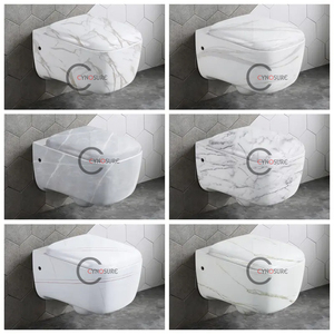 Inodoro suspendido de pared con asiento de cierre suave y diseño moderno 2022, inodoro de mármol para baño - Product Image 4