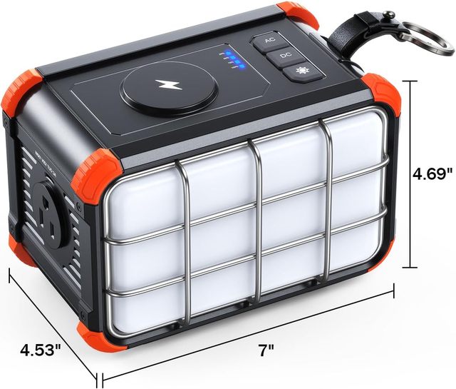 Portable 150W Lithium Ion Solar Panel Hand Crank Power Station Power Bank 110V AC Outlet Pure Sine Wave Type C Laptop Charger