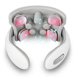 4 EMS đầu xách tay từ xung EMS cổ tử cung Massager để giảm đau Thông Minh Điện cổ massager với nhiệt