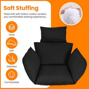 अंडे की कुर्सी कुशन फांसी की टोकरी हैममॉक सीट मोटी नरम तरतन अंडे की स्विंग चेयर पैड हेडरेस्ट पेटियो पोर्च आउटडोर - Product Image 2