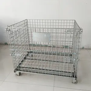 Heavy Duty Wire Mesh Container / Metal Bin Recipiente De Armazenamento Usado para Armazém Wire Mesh Container