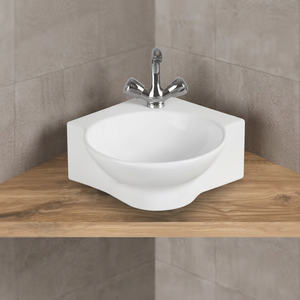 Nouveau bassin en céramique en forme de fleur Lavabo blanc moderne salle de bain navire évier comptoir porcelaine Art lavabo à la main - Product Image 4