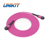 Cable de fibra óptica MPO MTP para maletero, MPO a MPO macho y hembra de 12 núcleos, OM4, 50/125um, tipo B, LSZH, venta al por mayor