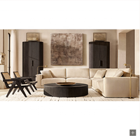 Canapé simple et moderne en tissu Mobilier de salon Villa Club Homestay Hôtel Combinaison libre Canapé modulaire en forme de L sur mesure