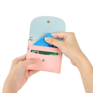 ग्लम्पकिलोग्राम बहुमुखी मिनी वॉलेट फ्रिंज कार्ड धारक साधारण कैंडी रंग महिलाओं की आईडी पाउच - Product Image 5