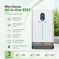 Convertisseur solaire 6,5 kW 16 kWh 48 Vcc 220 Vca avec batterie au lithium et MPPT, système d'énergie solaire tout-en-un IP65 pour usage résidentiel