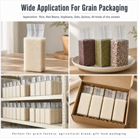 Sac sous vide pour briques de riz, haricots et céréales, sac de stockage de grains thermoscellable de qualité alimentaire, impression personnalisée disponible, MOQ 100