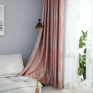 Cortinas Drapes Luxury Blackout Curtains Curtain Fabric Jacquard Wholesale Ready Made Polyester Living Room 100% Polyester Woven