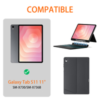 Expédition rapide Compatible avec Samsung Galaxy Tab S11 11 pouces Clavier détachable rétroéclairé 7 couleurs