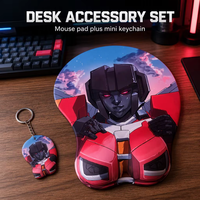 Tapis de souris gaming mini personnalisé avec logo, repose-poignet en silicone 3D antidérapant, et ensemble porte-clés anime pour PC Gamer