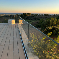 Système de balustrade en verre sans cadre en aluminium en forme de U, noir mat, haute résistance à la corrosion, accessoires modernes détachables