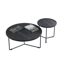 Dernière base en verre coloré moderne pour salon, hôtel, bureau ensembles de table basse plateau rond