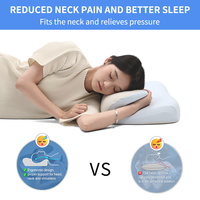 Oreiller cervical en mousse à mémoire de forme réglable oreiller de soutien du cou économique léger oreiller en mousse à mémoire de forme pour le soulagement de la douleur au cou