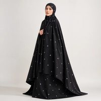 Ensemble de prière Mukena brodé pour femmes, vêtements islamiques modestes en tissu parachute