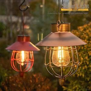 Lámpara Solar Colgante de Hierro para Exteriores, Linterna Portátil Retro LED DC IP65, Lámpara Decorativa para Hotel, Restaurante, Navidad - Product Image 3