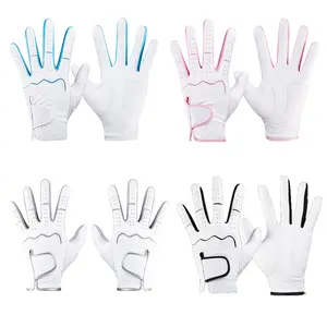 OEM водонепроницаемые цветные мужские дамские перчатки для гольфа премиум класса левая рука оптовая продажа кожаные пользовательские Перчатки Для Гольфа Cabretta для мужчин и женщин