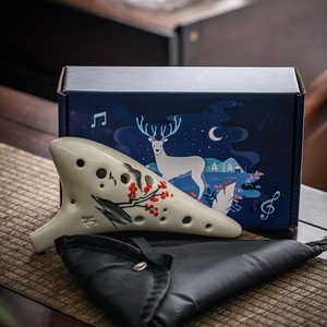 Ocarina de Cerámica Personalizada de 12 Orificios, <span class=keywords><strong>Flauta</strong></span> Alto, Instrumento Musical Hecho a Mano, Venta al por Mayor, OEM, ODM, Logotipo, CN, GUA - Product Image 2