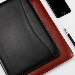 Người Đàn Ông Phụ Nữ <span class=keywords><strong>A4</strong></span> Tùy Chỉnh Kinh Doanh Giấy Tập Tin Zip Chính Hãng <span class=keywords><strong>PU</strong></span> Da 3 4 Vòng Chất Kết Dính Padfolio Danh Mục Đầu Tư Thư Mục Với Ngân Hàng Điện - Product Image 5