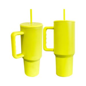 Gobelet isotherme H3.0 de 40 oz en acier inoxydable à double paroi, vierge, coloré mat brillant, avec couvercles, pour impression DIY par sublimation - Product Image 1