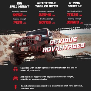 <span class=keywords><strong>Enganche</strong></span> de Remolque AMBITION de Alta Resistencia con Soporte de Bola de 2 Pulgadas para Camioneta/SUV, con Grillete Giratorio y Receptor de <span class=keywords><strong>Enganche</strong></span> para Remolque - Product Image 6