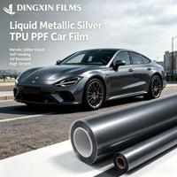 Film de protection de peinture automobile auto-cicatrisant en TPU 7,5 mil, couleur argent métallique liquide, effet changeant, rouleau PPF brillant gris argenté