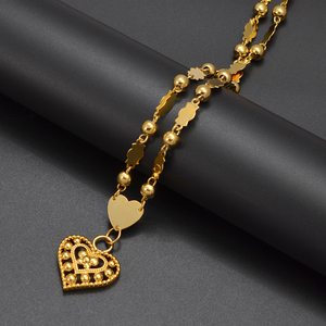 Colliers Anniyo Jewelry Marshall Hawaii <span class=keywords><strong>avec</strong></span> <span class=keywords><strong>pendentif</strong></span> cœur et croix, chaînes à billes de Guam, diamants pour femmes, Micronésie # 133806 - Product Image 6