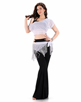 Ensembles de vêtements de danse orientale, de danse exotique, de danse du ventre pour femmes, tenues d'entraînement, ensemble pantalon évasé et foulard de hanche à sequins et cristaux